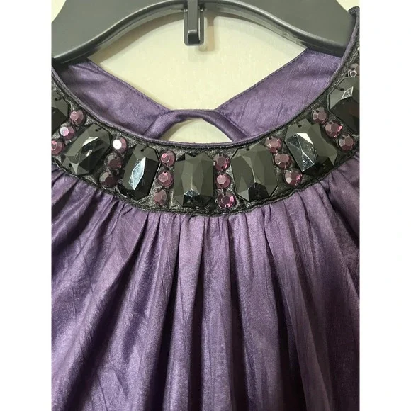 Maurices Purple Jewel Neck Sleeveless Party Blouse Top - Size‎ 2 2 - Picture 2 of 5